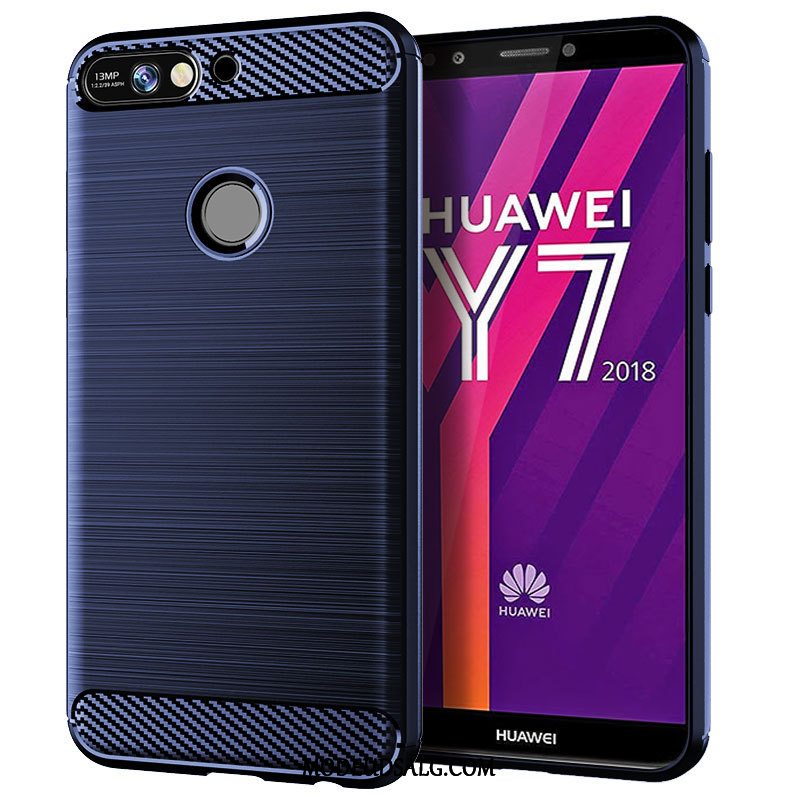 Huawei Y7 2018 Etui Rød Mønster Anti-fald Cover Beskyttelse