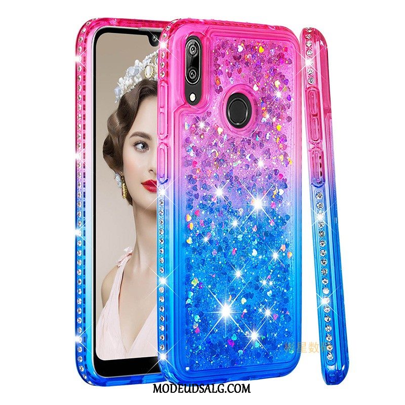 Huawei Y7 2019 Etui Alt Inklusive Trend Lyserød Blød Strass