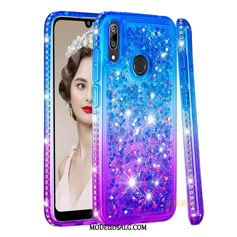 Huawei Y7 2019 Etui Alt Inklusive Trend Lyserød Blød Strass