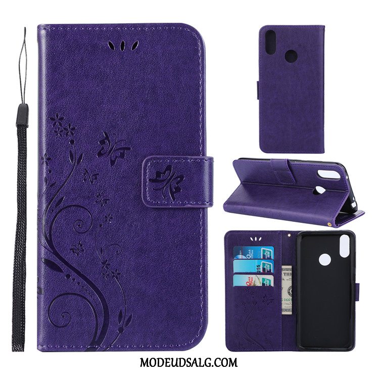 Huawei Y7 2019 Etui Cover Alt Inklusive Beskyttelse Folio Lilla