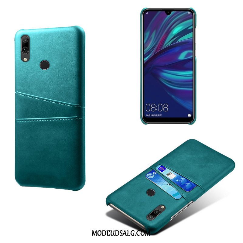 Huawei Y7 2019 Etui / Cover Beskyttelse Grøn Anti-fald Læder Business