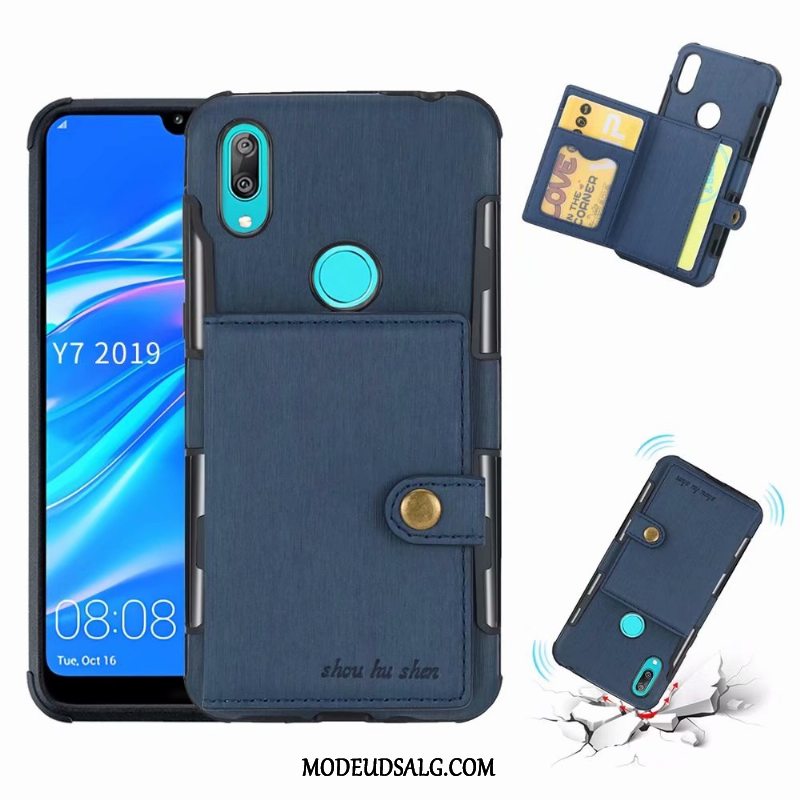 Huawei Y7 2019 Etui / Cover Beskyttelse Lædertaske Anti-fald Kort