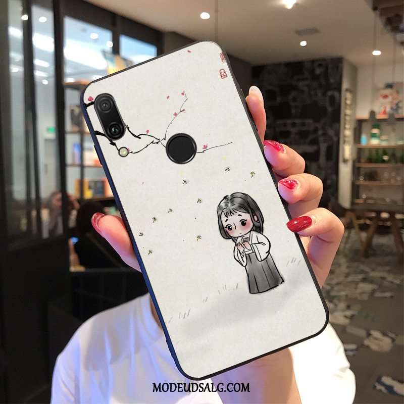 Huawei Y7 2019 Etui Cover Support Blød Blå Cartoon