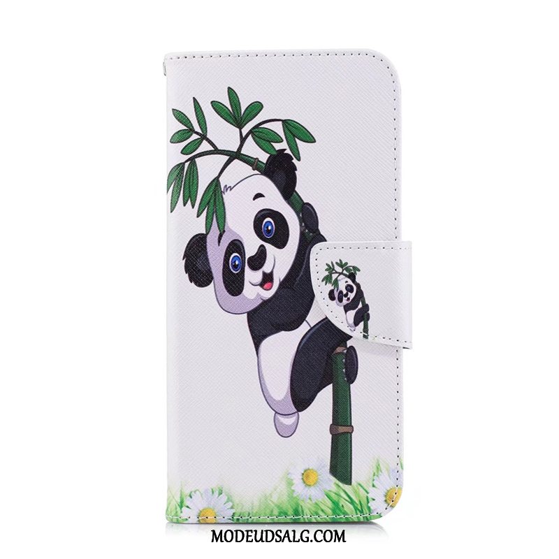 Huawei Y7 2019 Etui Lædertaske Folio Beskyttelse Cover Hvid