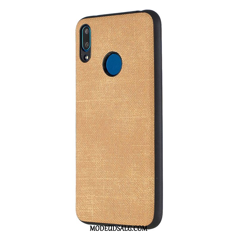 Huawei Y7 2019 Etui Ungdom Rød Mønster Solid Farve Denim