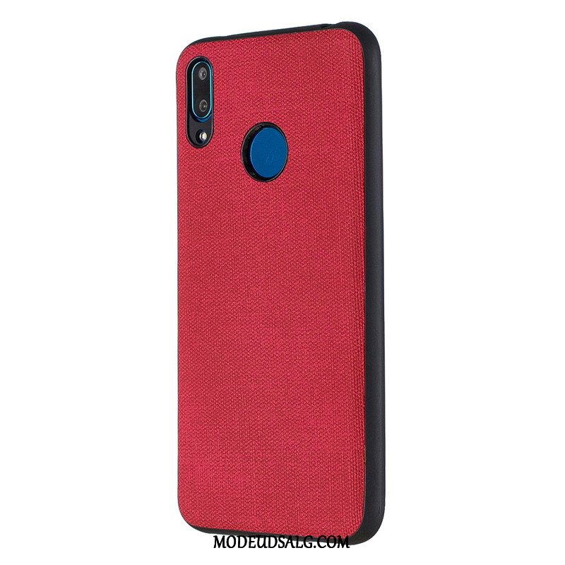 Huawei Y7 2019 Etui Ungdom Rød Mønster Solid Farve Denim