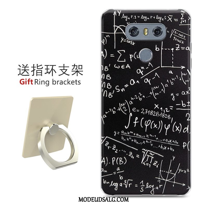 Lg G6 Etui / Cover Malet Sort Hård Relief Cartoon