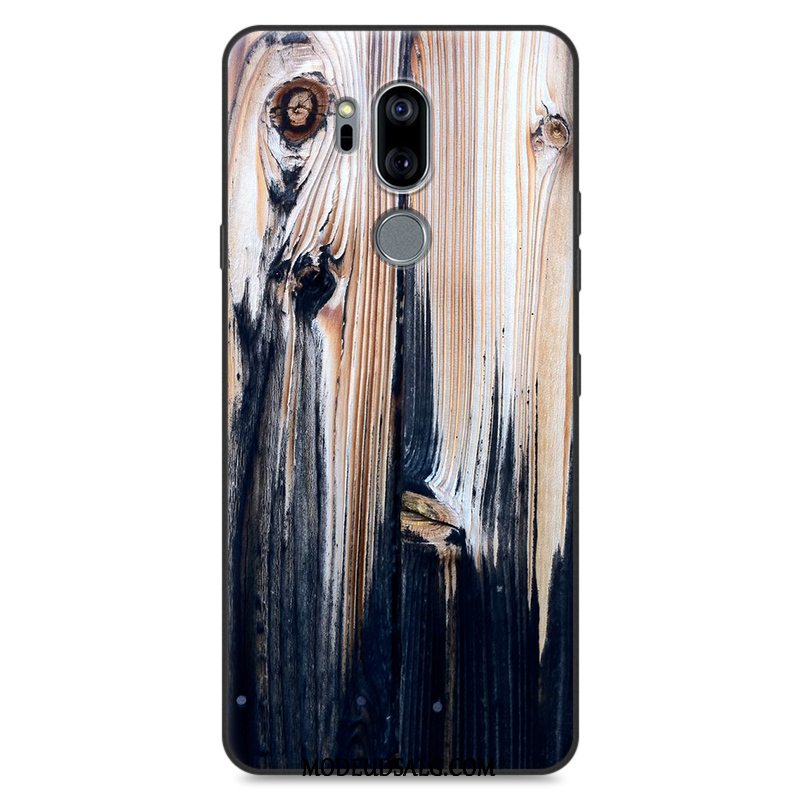 Lg G7 Thinq Etui Blød Malet Cover Sort Anti-fald