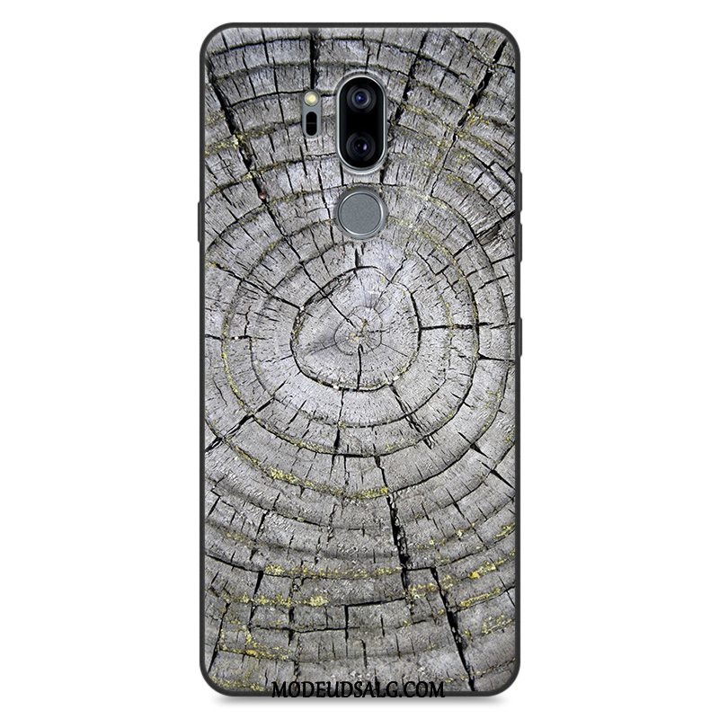 Lg G7 Thinq Etui Blød Malet Cover Sort Anti-fald