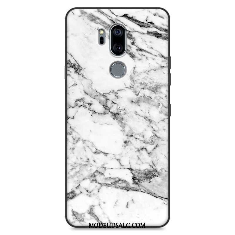 Lg G7 Thinq Etui Blød Malet Cover Sort Anti-fald