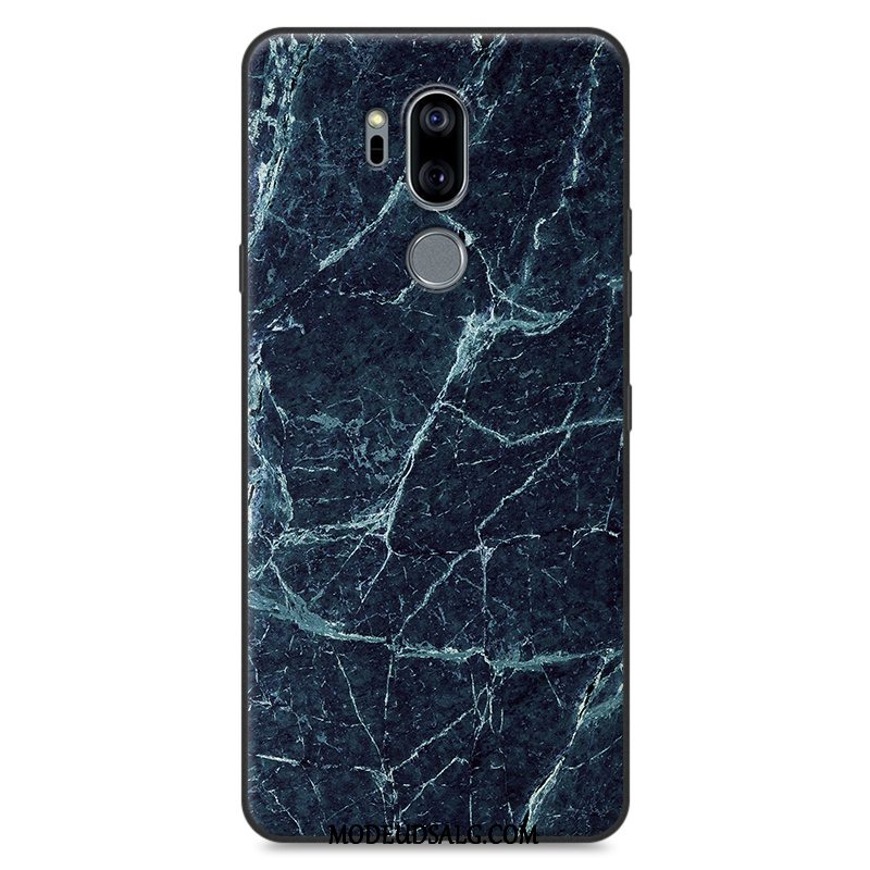 Lg G7 Thinq Etui Blød Malet Cover Sort Anti-fald