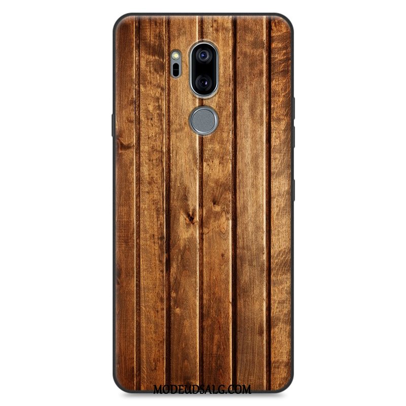 Lg G7 Thinq Etui Blød Malet Cover Sort Anti-fald