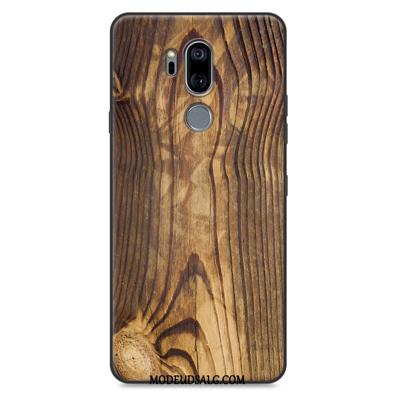 Lg G7 Thinq Etui Blød Malet Cover Sort Anti-fald