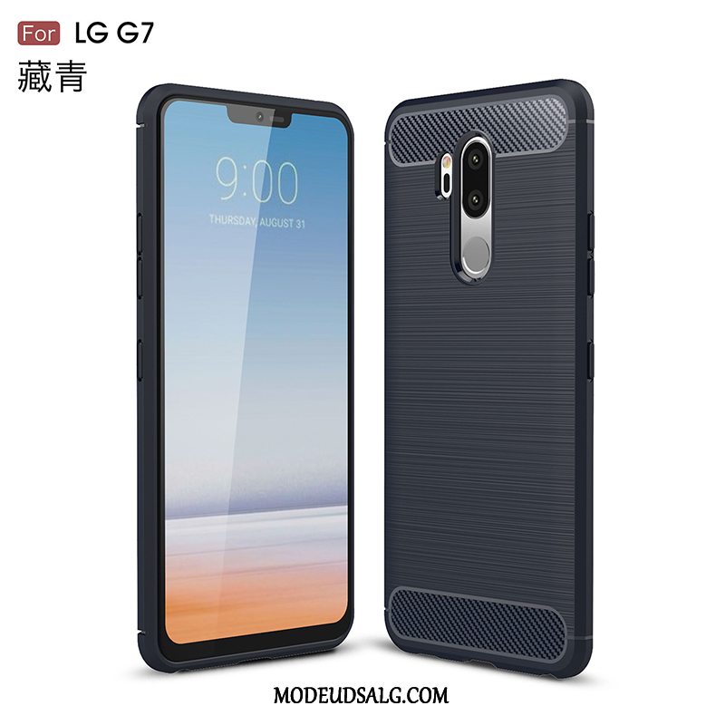 Lg G7 Thinq Etui Skridsikre Cover Beskyttelse Blød Cyan