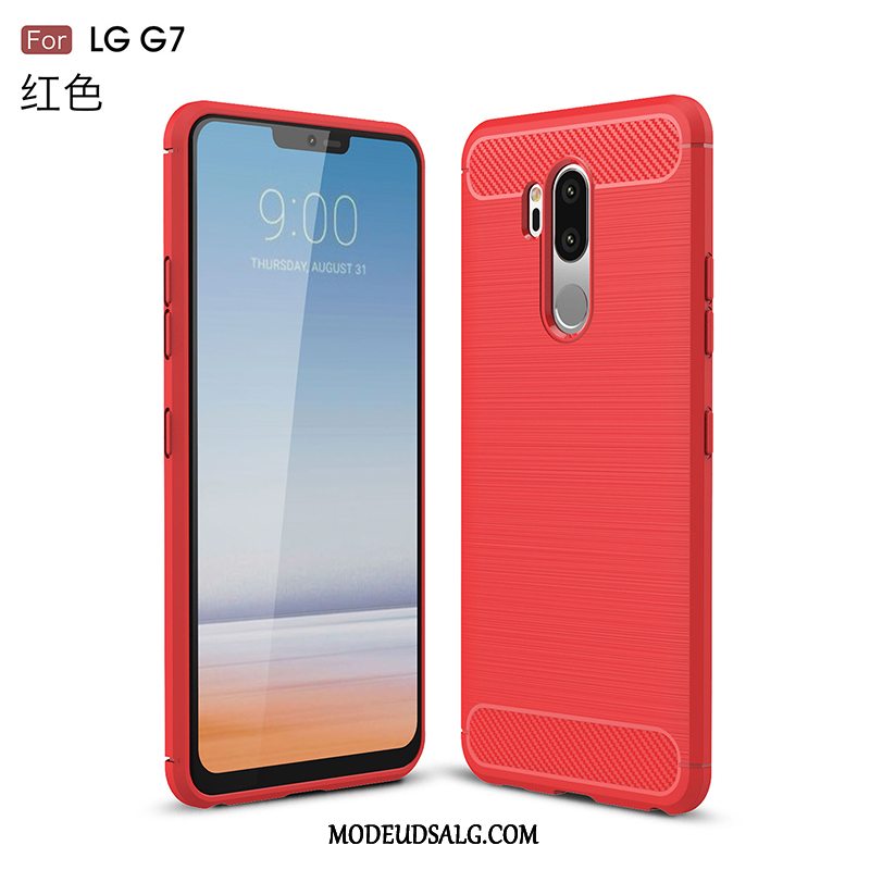 Lg G7 Thinq Etui Skridsikre Cover Beskyttelse Blød Cyan