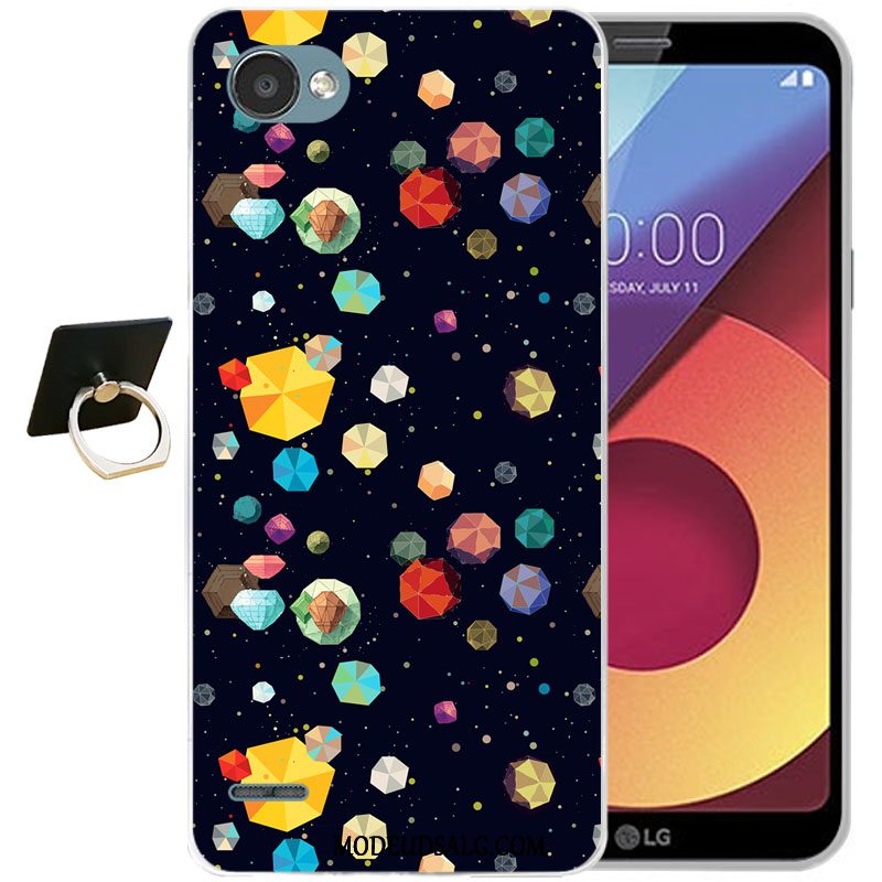 Lg Q6 Etui Farve Relief Cartoon Blød Gennemsigtig