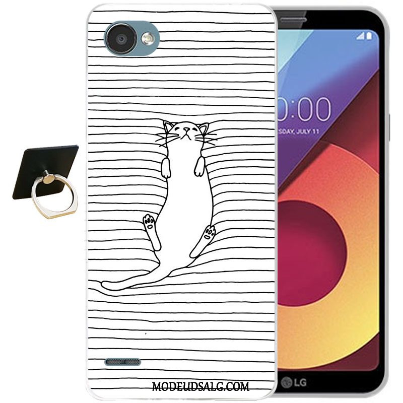 Lg Q6 Etui Farve Relief Cartoon Blød Gennemsigtig