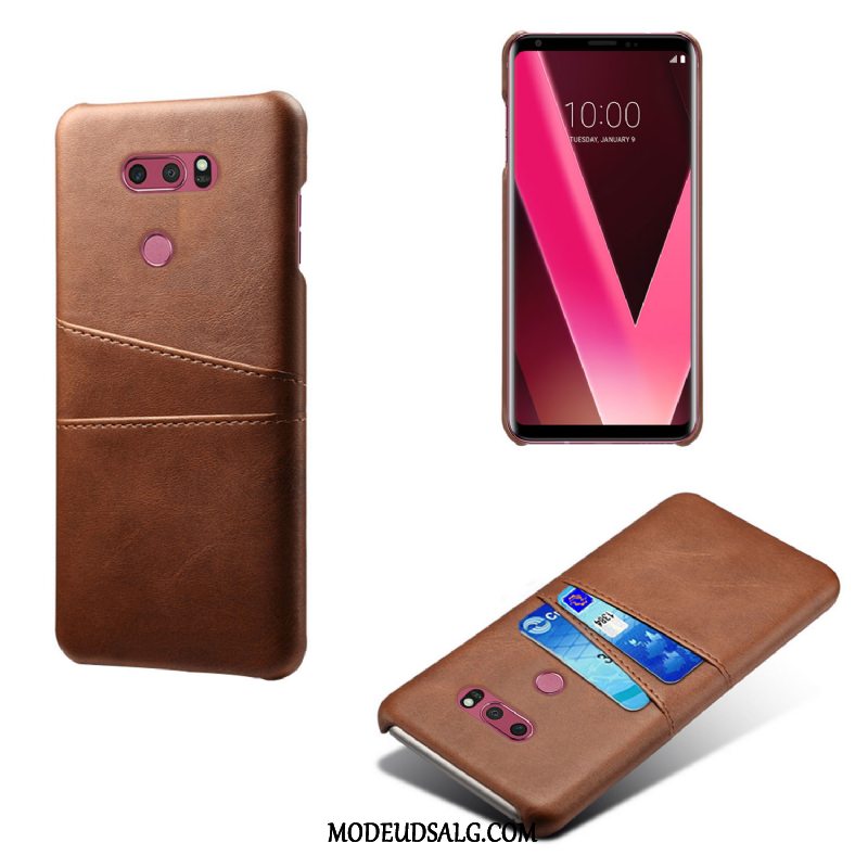 Lg V30 Etui Business Af Personlighed Gul Cover Læder