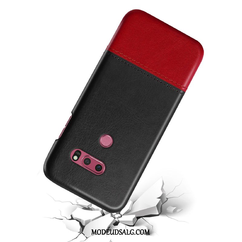 Lg V30 Etui Cover Anti-fald Sort Splejsning Lædertaske