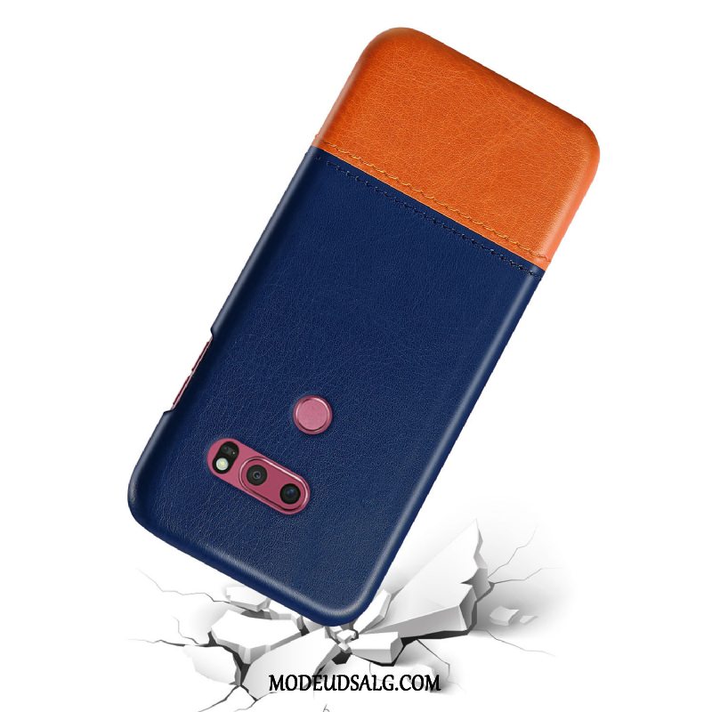 Lg V30 Etui Cover Anti-fald Sort Splejsning Lædertaske