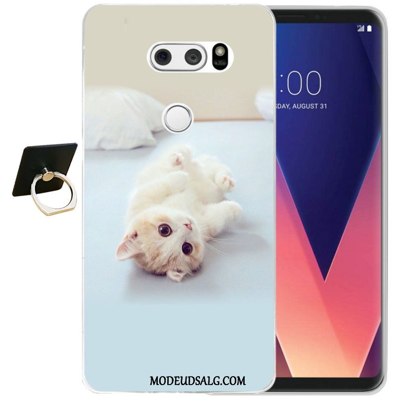 Lg V30 Etui / Cover Relief Blød Alt Inklusive Sort