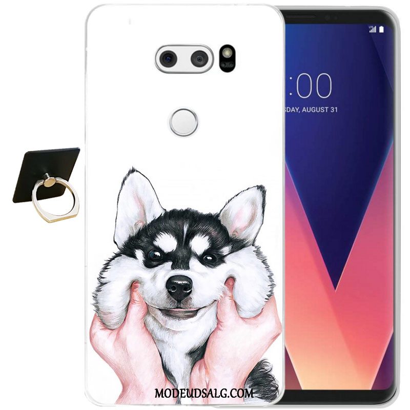 Lg V30 Etui / Cover Relief Blød Alt Inklusive Sort