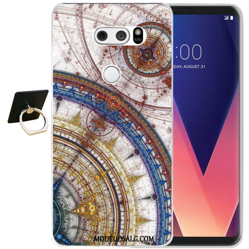 Lg V30 Etui / Cover Relief Blød Alt Inklusive Sort