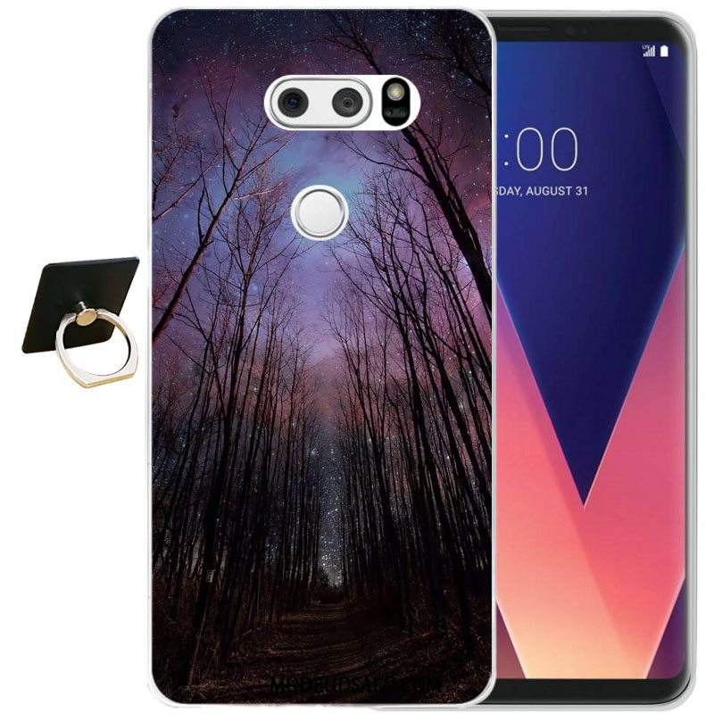 Lg V30 Etui / Cover Relief Blød Alt Inklusive Sort