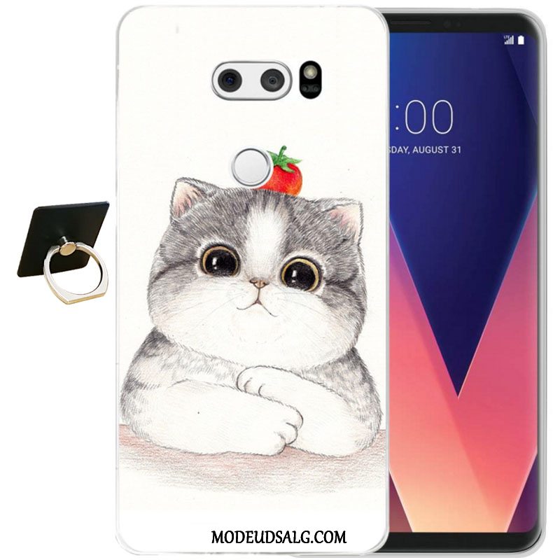 Lg V30 Etui / Cover Relief Blød Alt Inklusive Sort