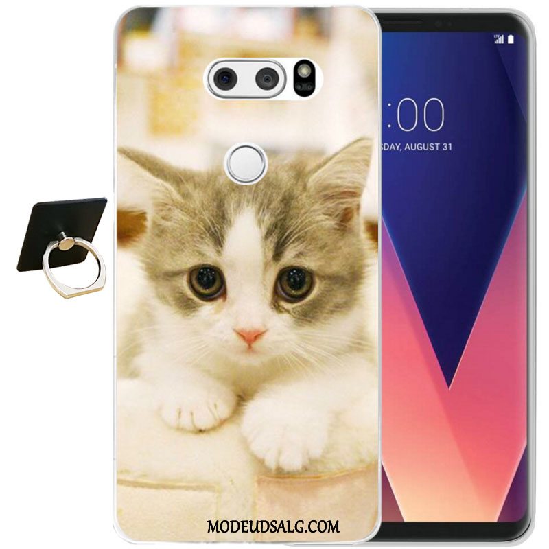 Lg V30 Etui / Cover Relief Blød Alt Inklusive Sort