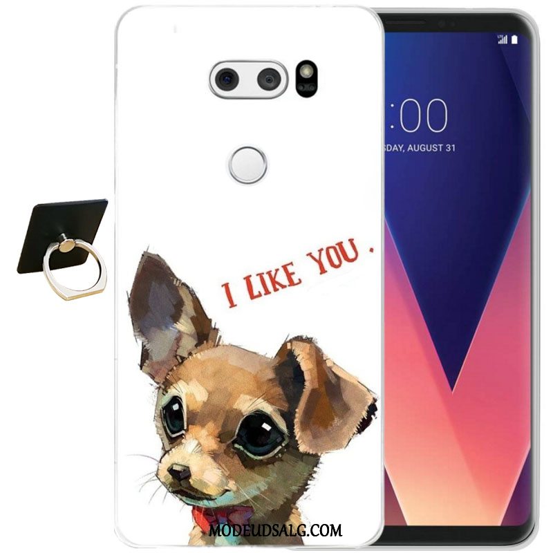 Lg V30 Etui / Cover Relief Blød Alt Inklusive Sort