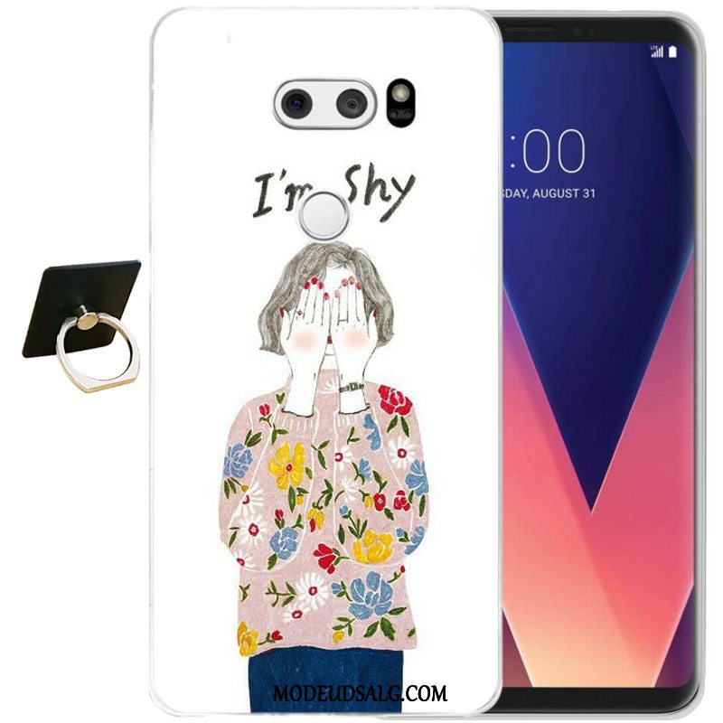 Lg V30 Etui / Cover Relief Blød Alt Inklusive Sort