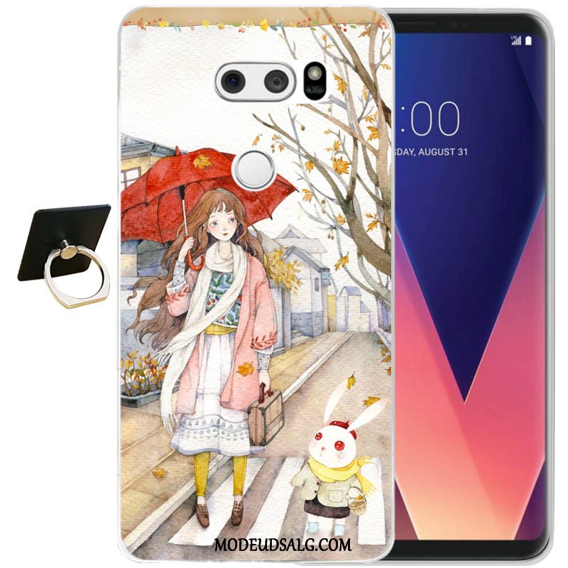 Lg V30 Etui / Cover Relief Blød Alt Inklusive Sort