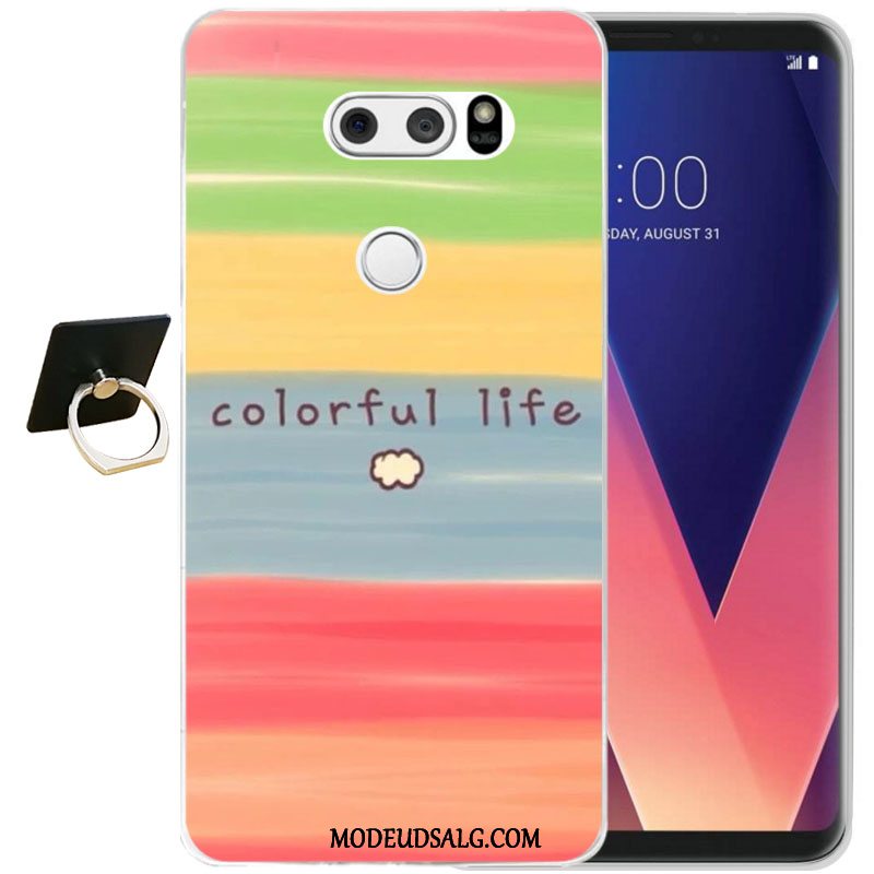 Lg V30 Etui / Cover Relief Blød Alt Inklusive Sort