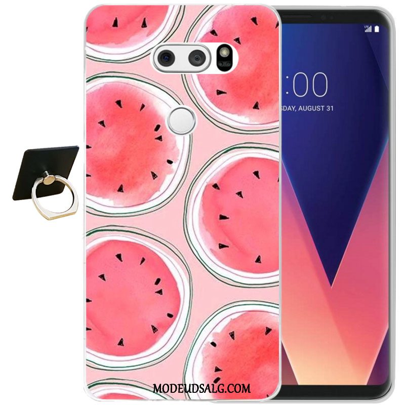 Lg V30 Etui / Cover Relief Blød Alt Inklusive Sort