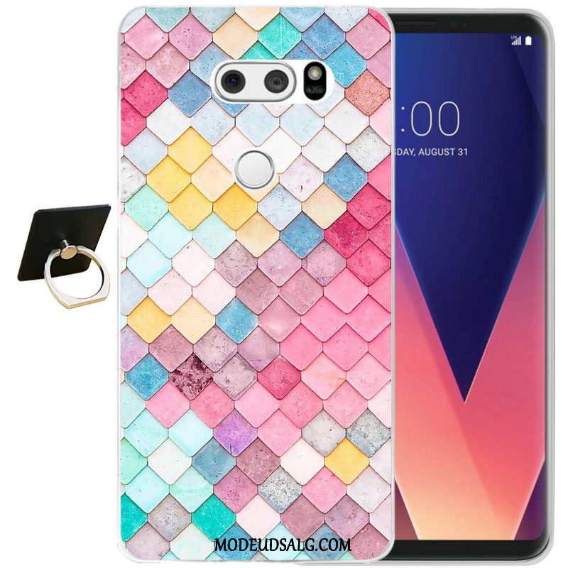 Lg V30 Etui / Cover Relief Blød Alt Inklusive Sort