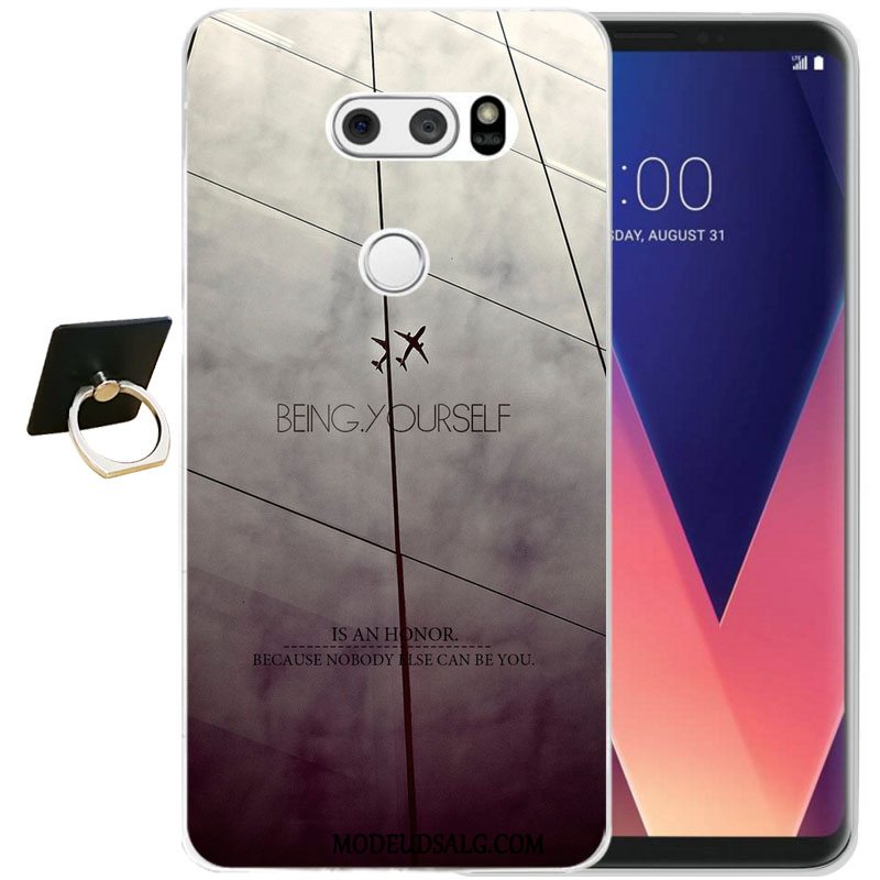 Lg V30 Etui / Cover Relief Blød Alt Inklusive Sort