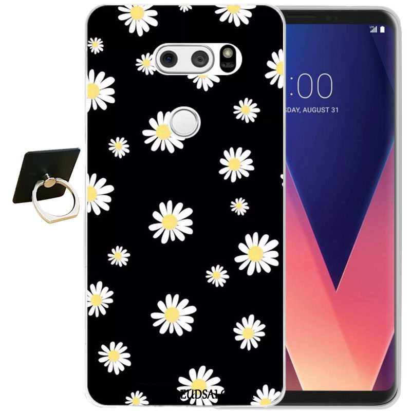 Lg V30 Etui / Cover Relief Blød Alt Inklusive Sort