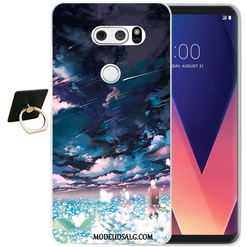 Lg V30 Etui / Cover Relief Blød Alt Inklusive Sort