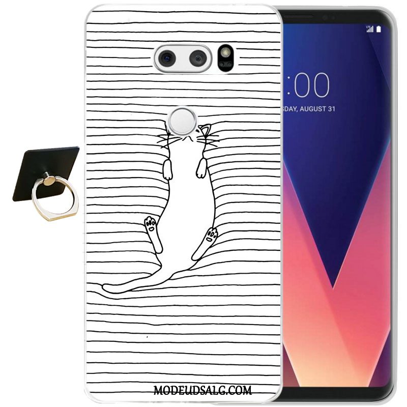 Lg V30 Etui / Cover Relief Blød Alt Inklusive Sort