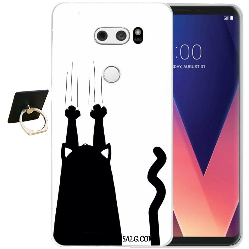 Lg V30 Etui / Cover Relief Blød Alt Inklusive Sort