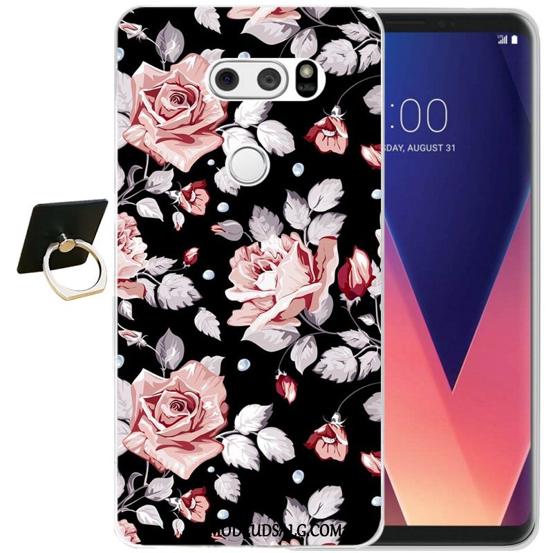 Lg V30 Etui / Cover Relief Blød Alt Inklusive Sort