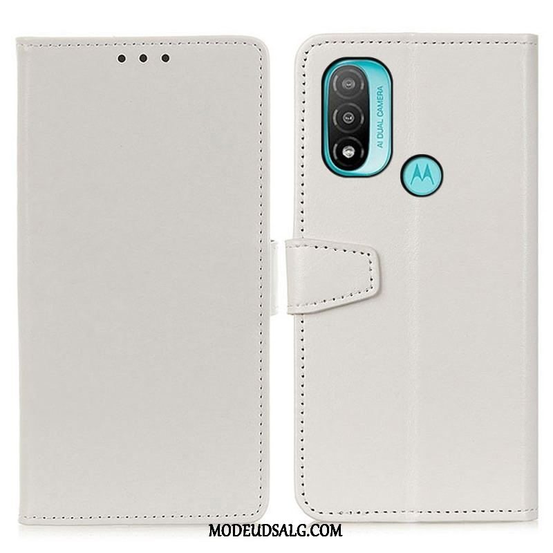 Læder Cover Moto E40 / E30 / E20 Enkel Skinnende Lædereffekt