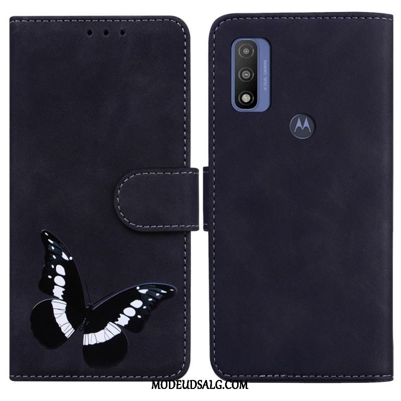 Læder Cover Moto E40 / E30 / E20 Skin-touch Butterfly