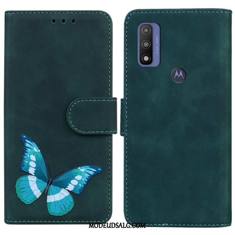 Læder Cover Moto E40 / E30 / E20 Skin-touch Butterfly