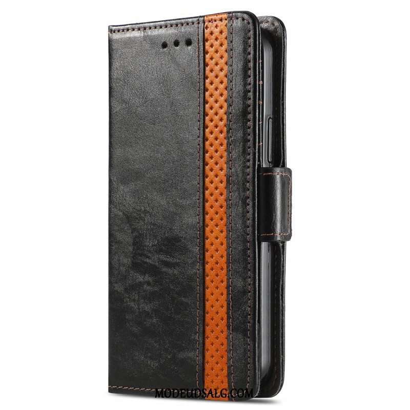 Læder Cover Motorola Edge 50 Fusion Telefon Etui Tofarvet Caseneo