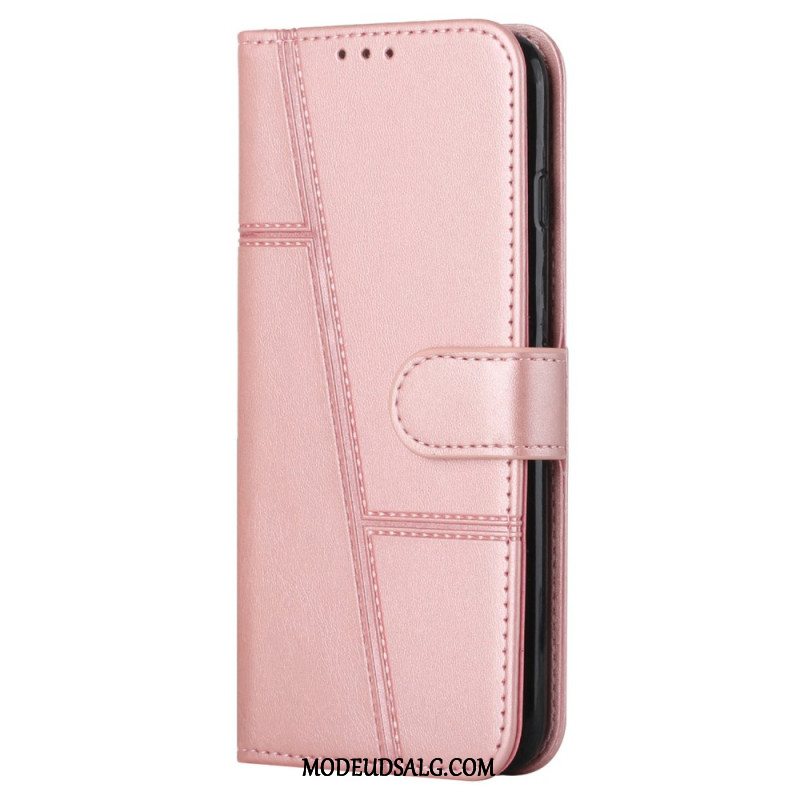 Læder Cover Motorola Edge 50 Pro Telefon Etui Business Style Strappy