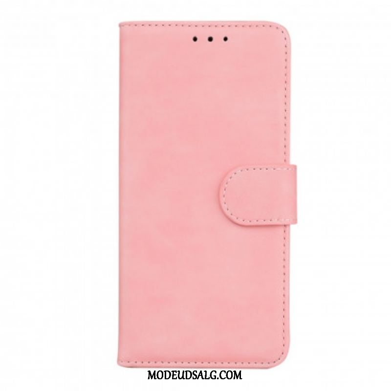 Læder Cover Oppo A54 5G / A74 5G Monokrom Lædereffekt