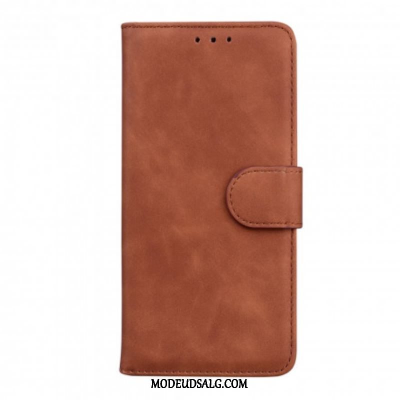 Læder Cover Oppo A54 5G / A74 5G Monokrom Lædereffekt