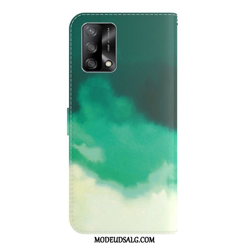 Læder Cover Oppo A74 4G Akvarel